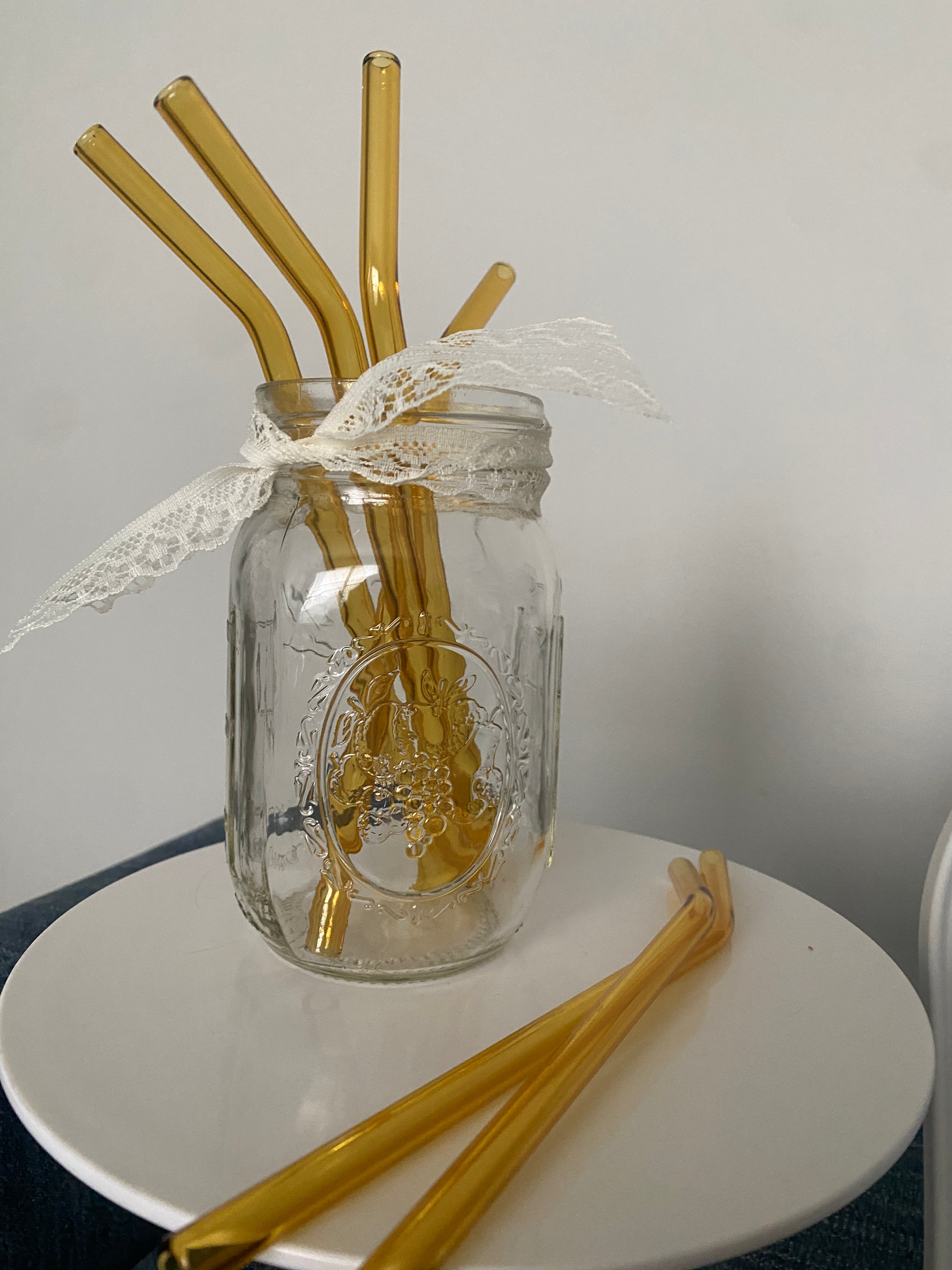 Yellow glass straws