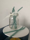 Blue glass straws