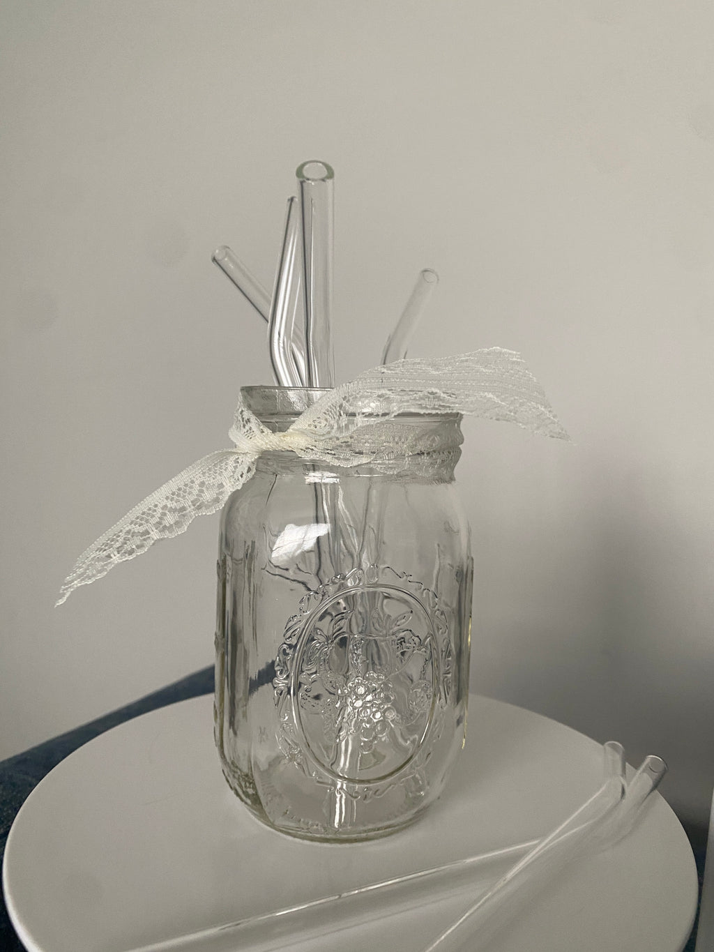 Clear glass straw