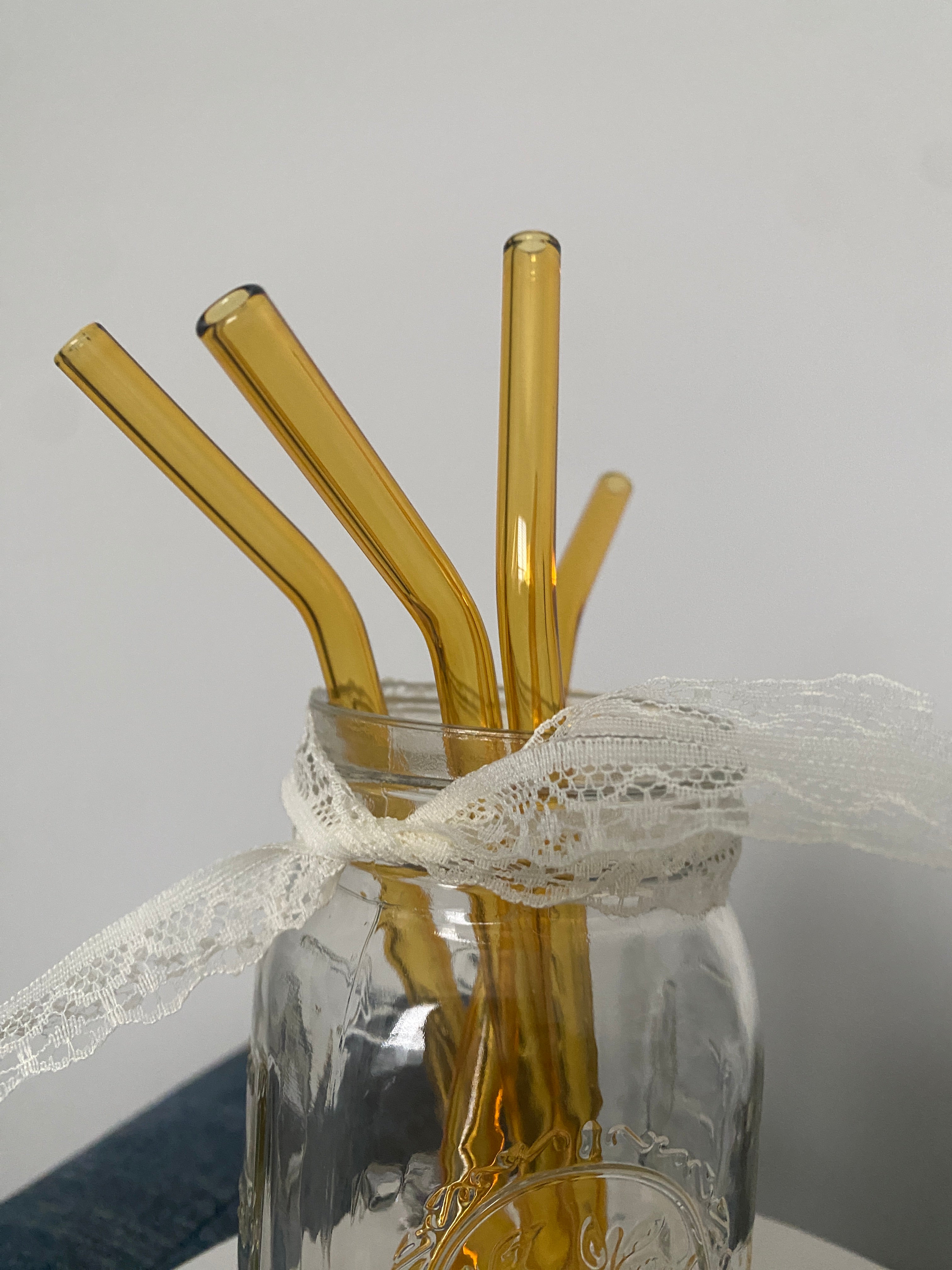 Yellow glass straws