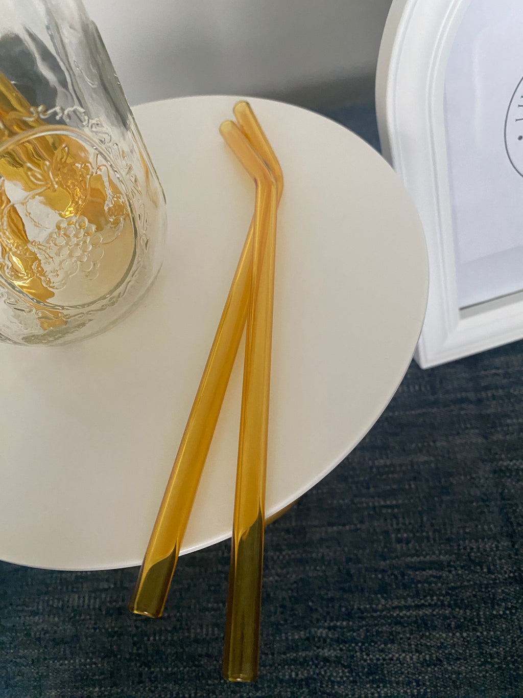 Yellow glass straws