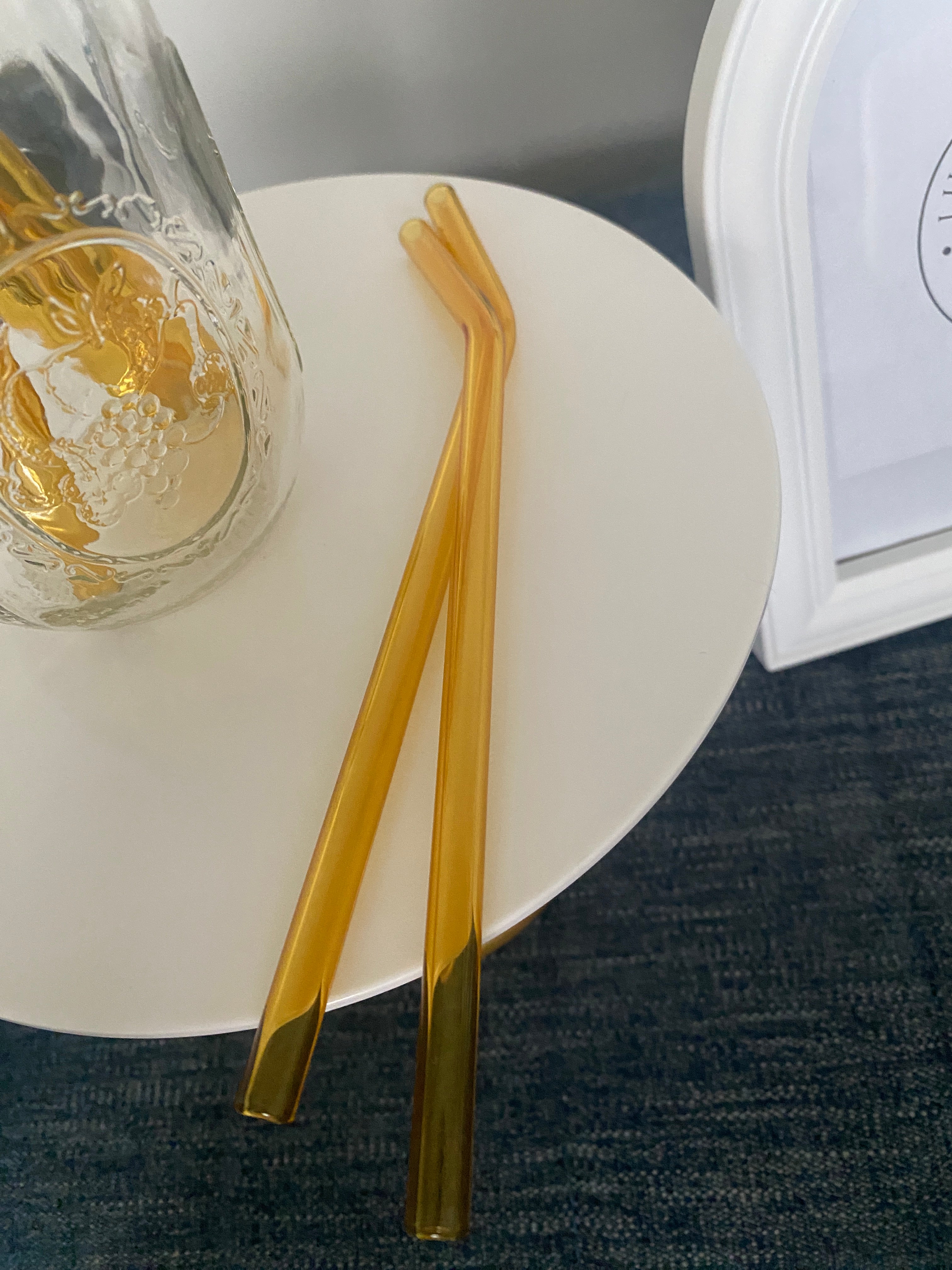 Yellow glass straws