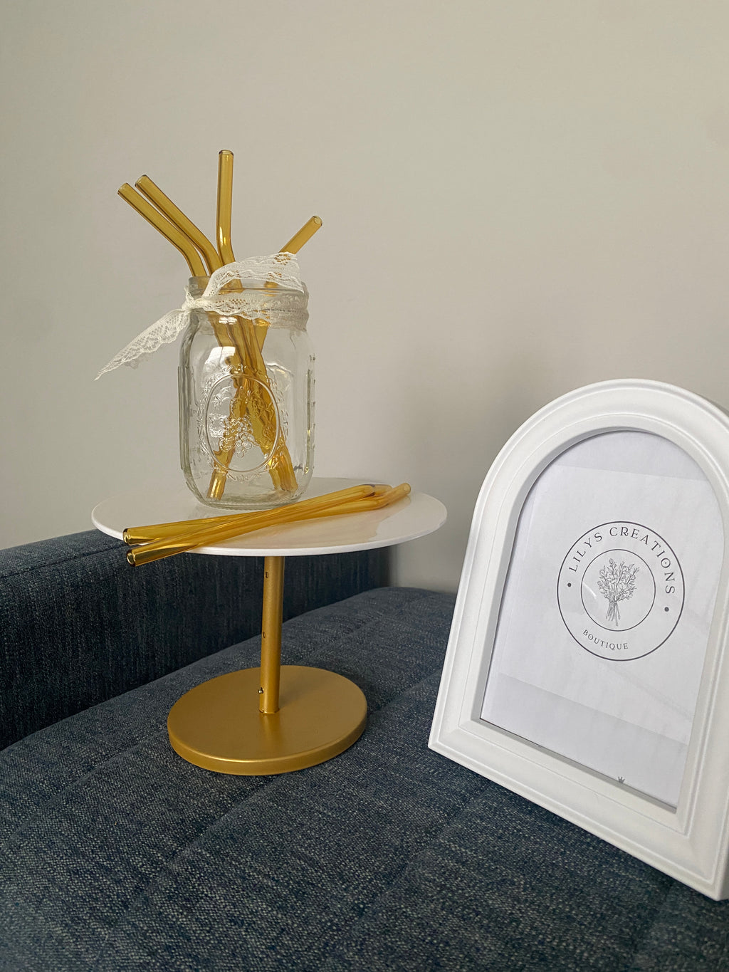 Yellow glass straws