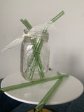 Green glass straws
