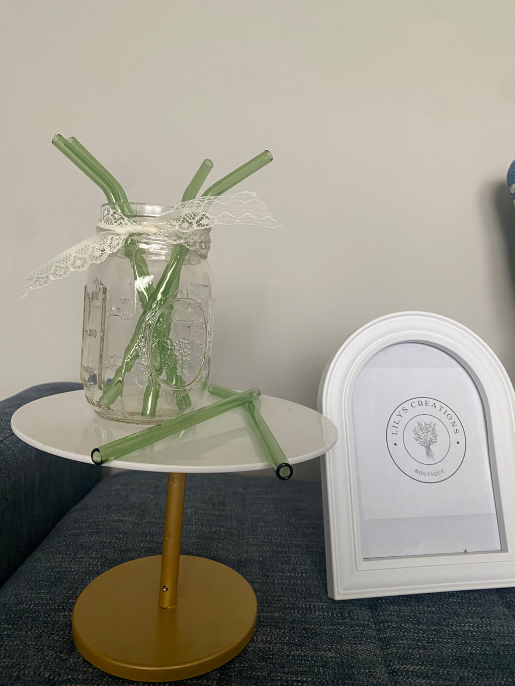 Green glass straws