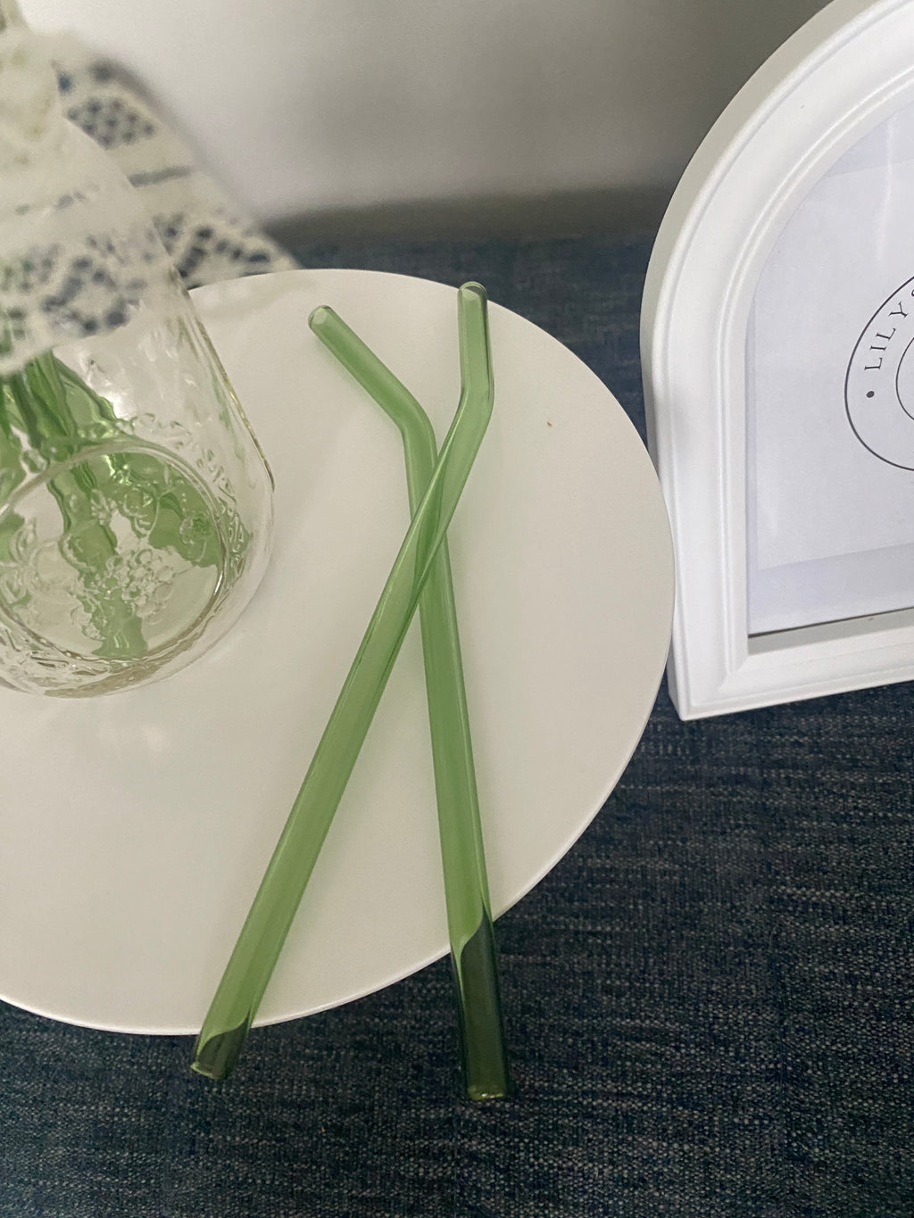 Green glass straws
